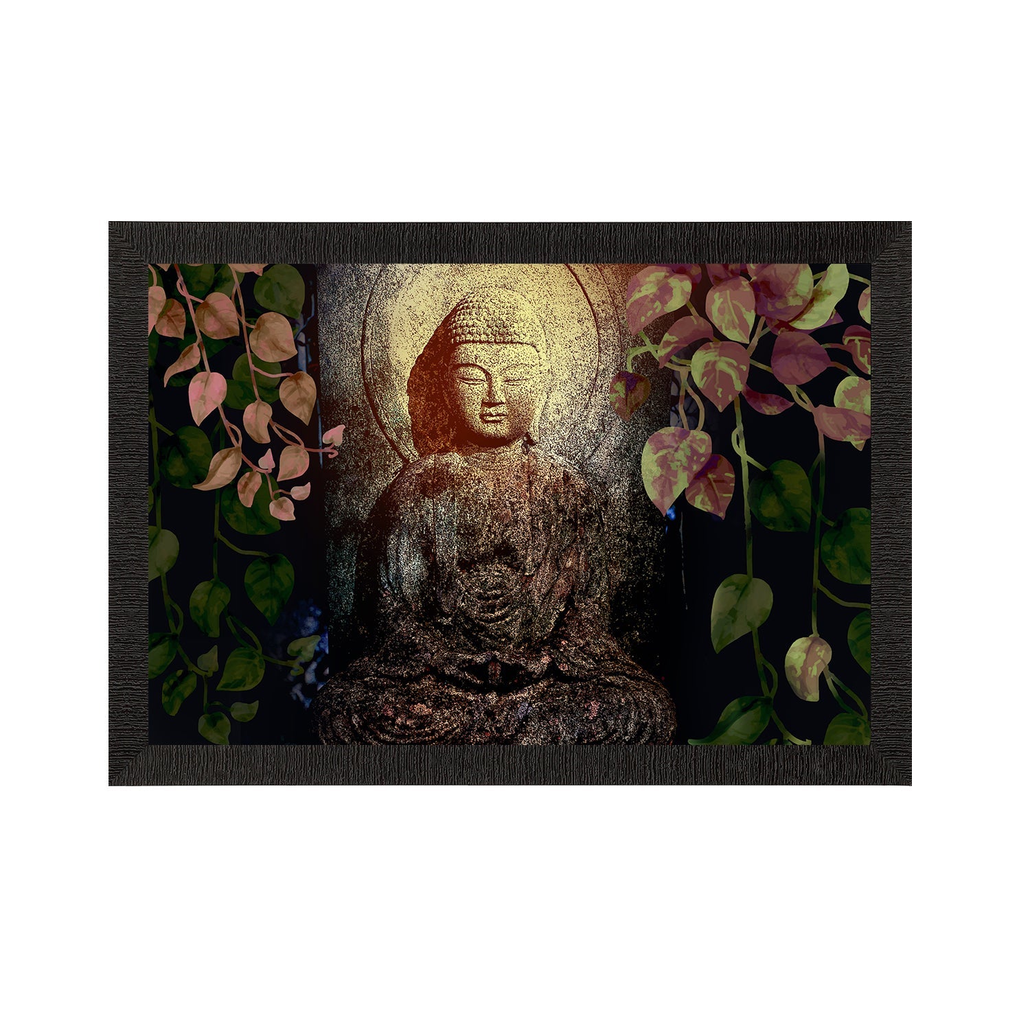 Meditating Lord Buddha Satin Matt Texture UV Art Painting Kafalo