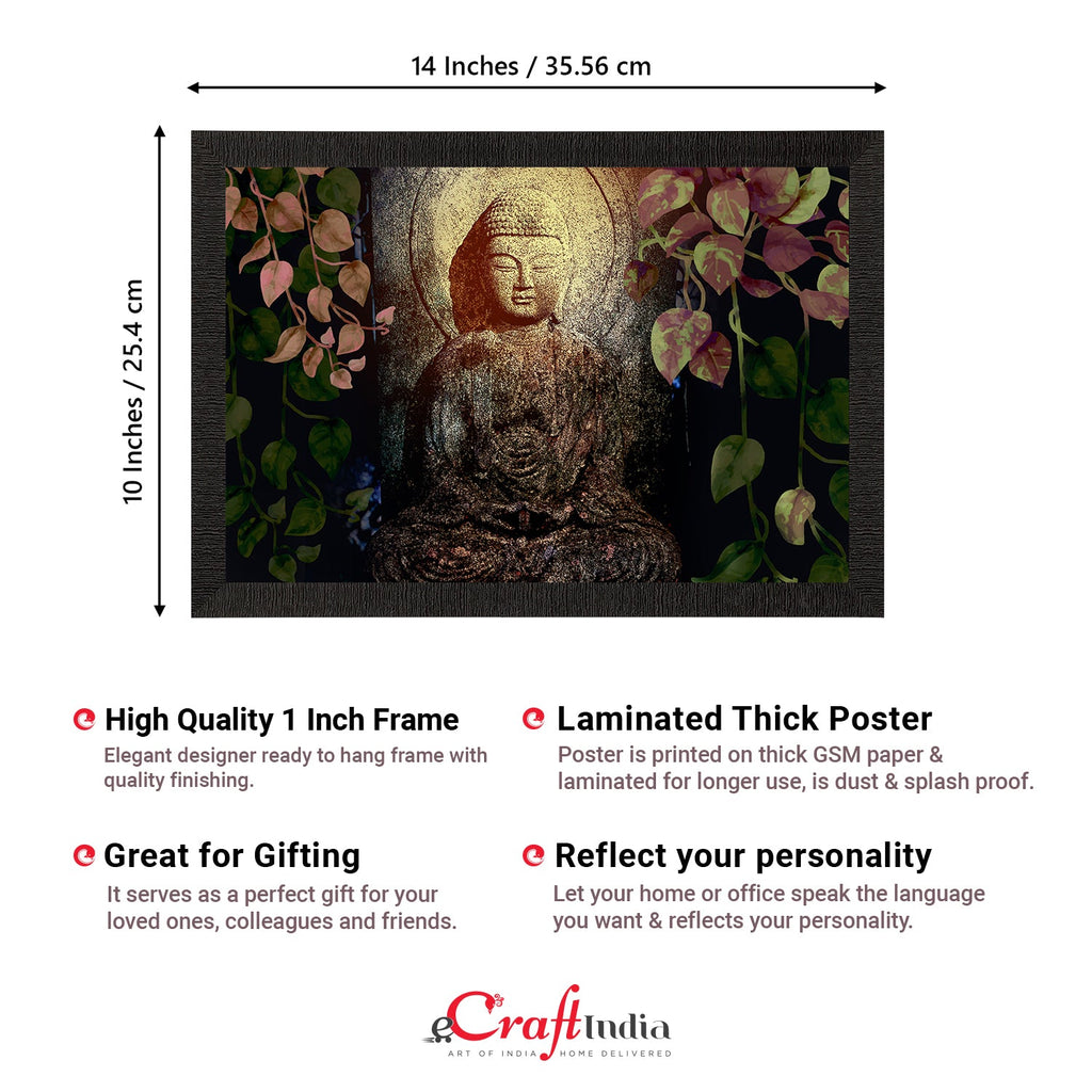 Meditating Lord Buddha Satin Matt Texture UV Art Painting Kafalo