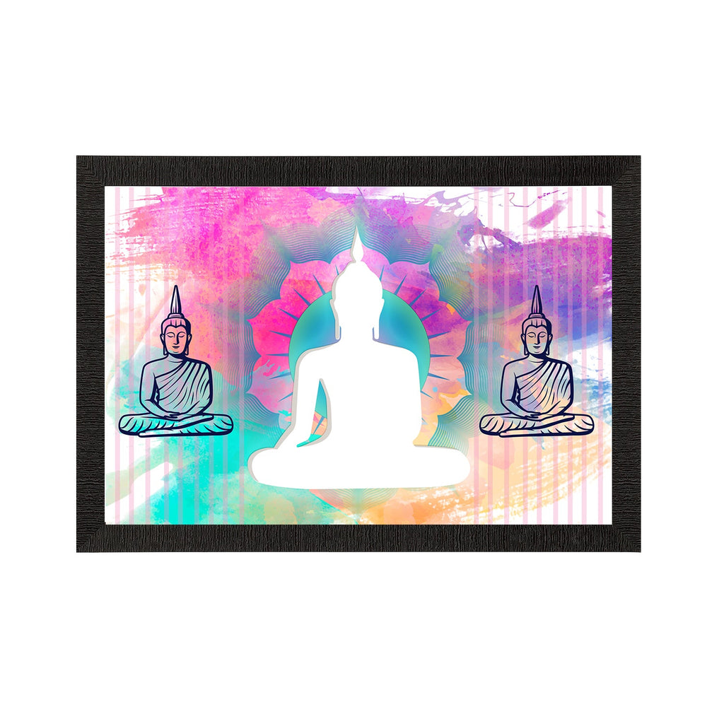 Meditating Lord Buddha Satin Matt Texture UV Art Painting Kafalo