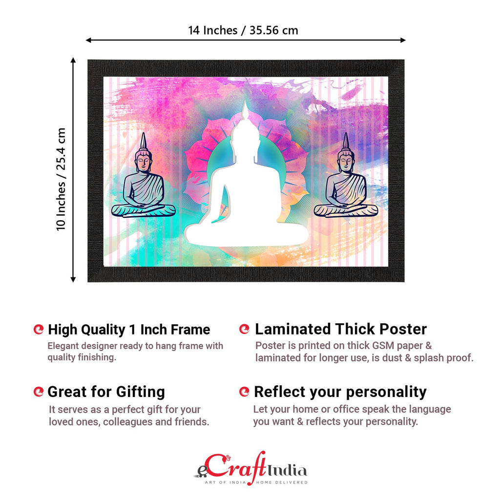 Meditating Lord Buddha Satin Matt Texture UV Art Painting Kafalo