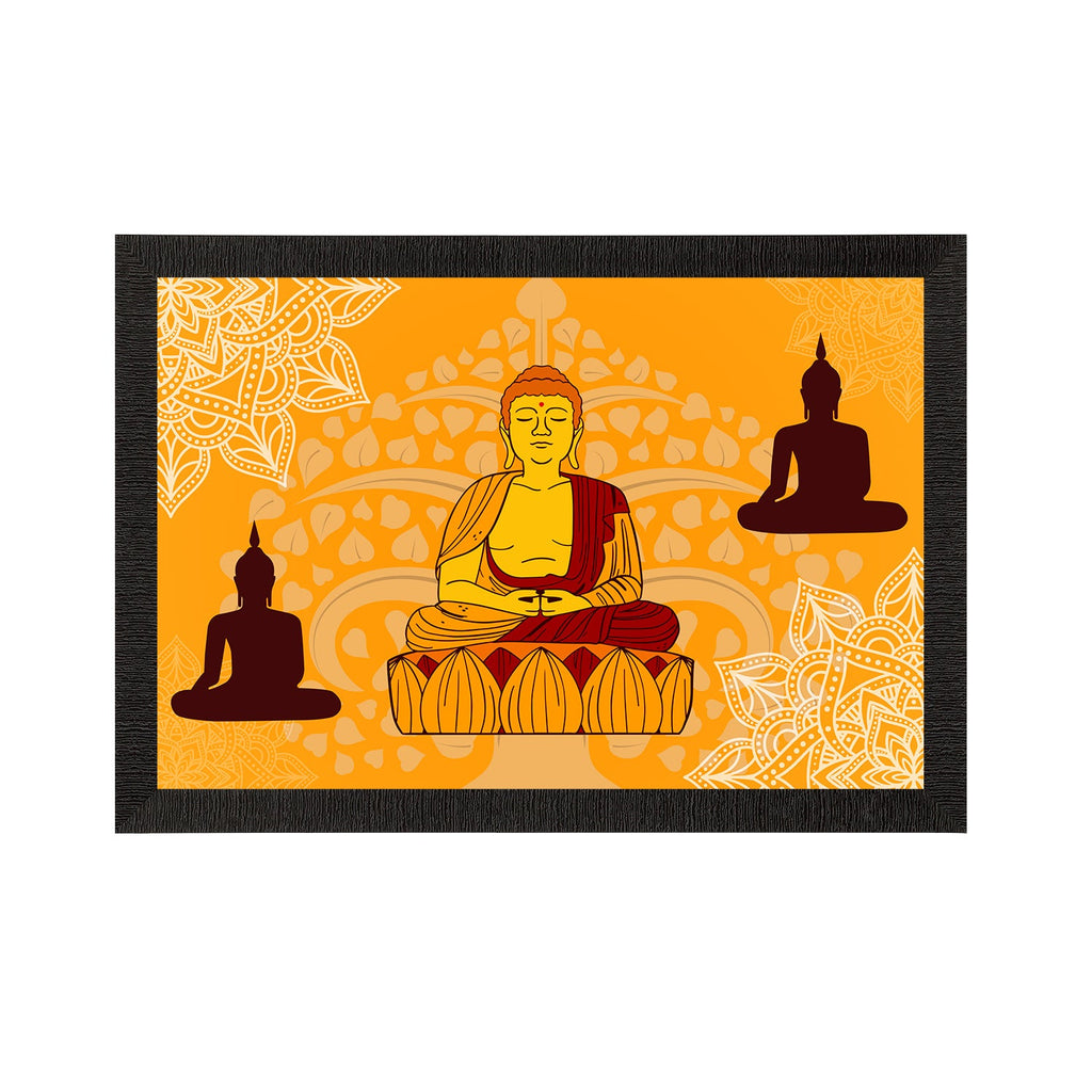 Meditating Lord Buddha Satin Matt Texture UV Art Painting Kafalo