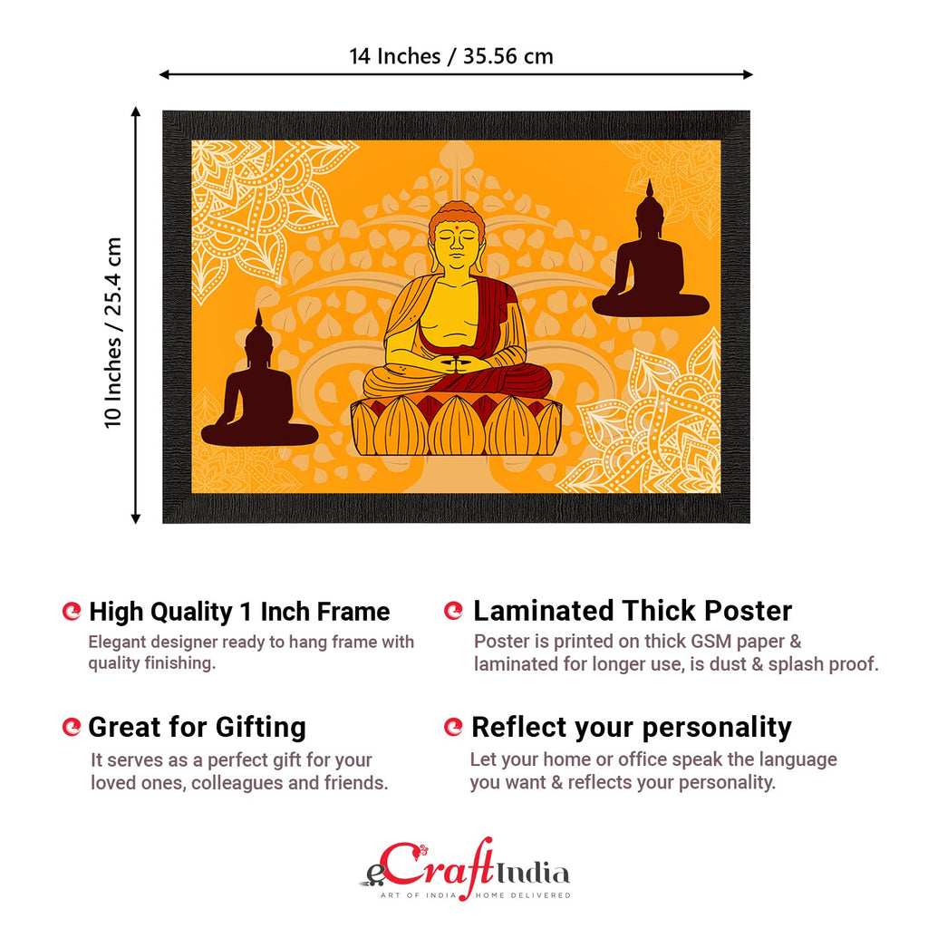 Meditating Lord Buddha Satin Matt Texture UV Art Painting Kafalo