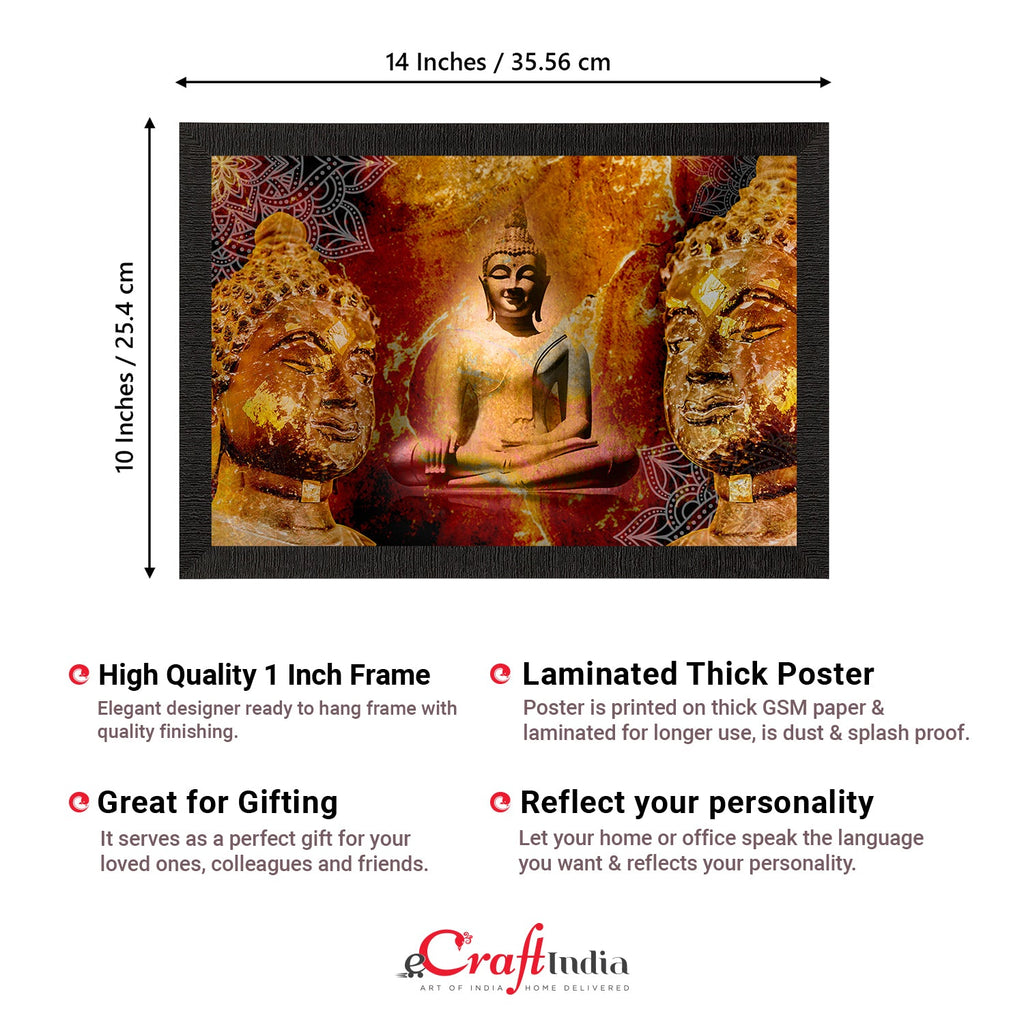 Meditating Lord Buddha Satin Matt Texture UV Art Painting Kafalo