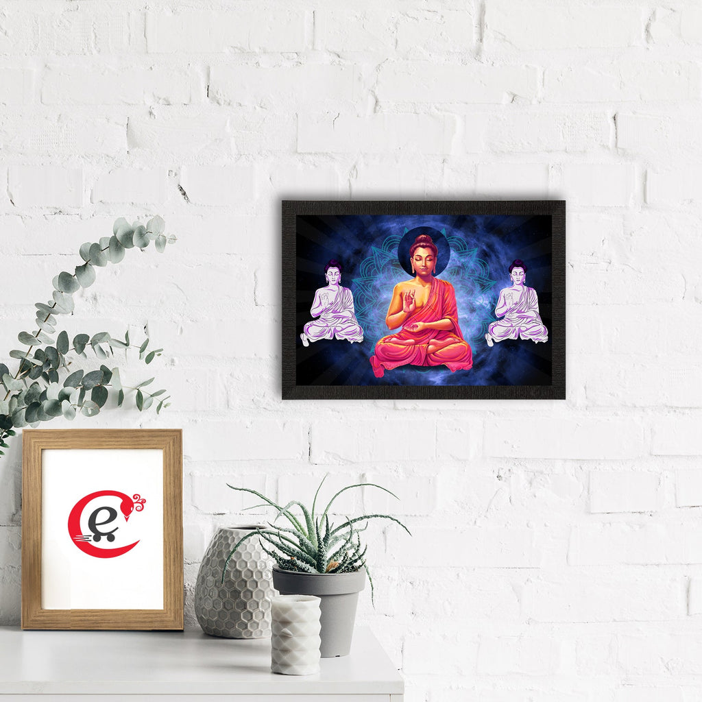 Meditating Lord Buddha Satin Matt Texture UV Art Painting Kafalo