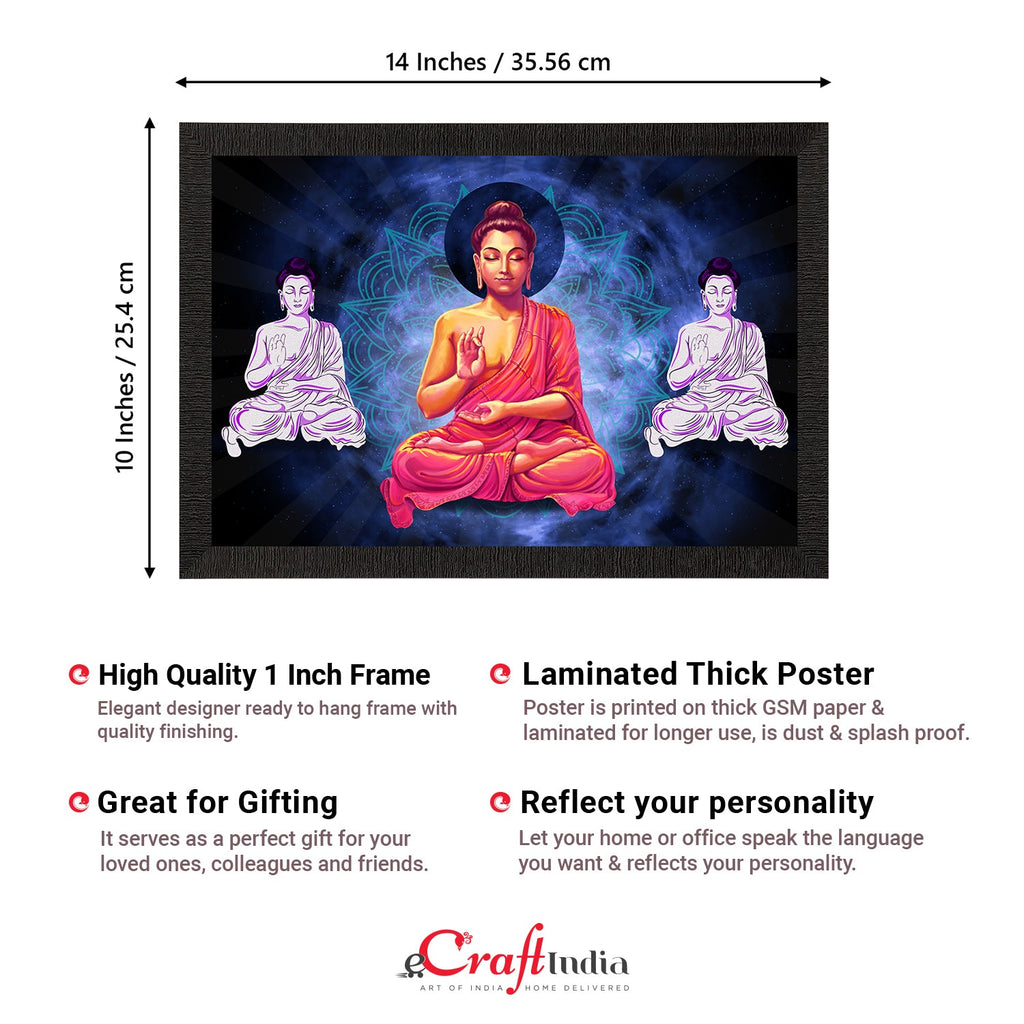 Meditating Lord Buddha Satin Matt Texture UV Art Painting Kafalo