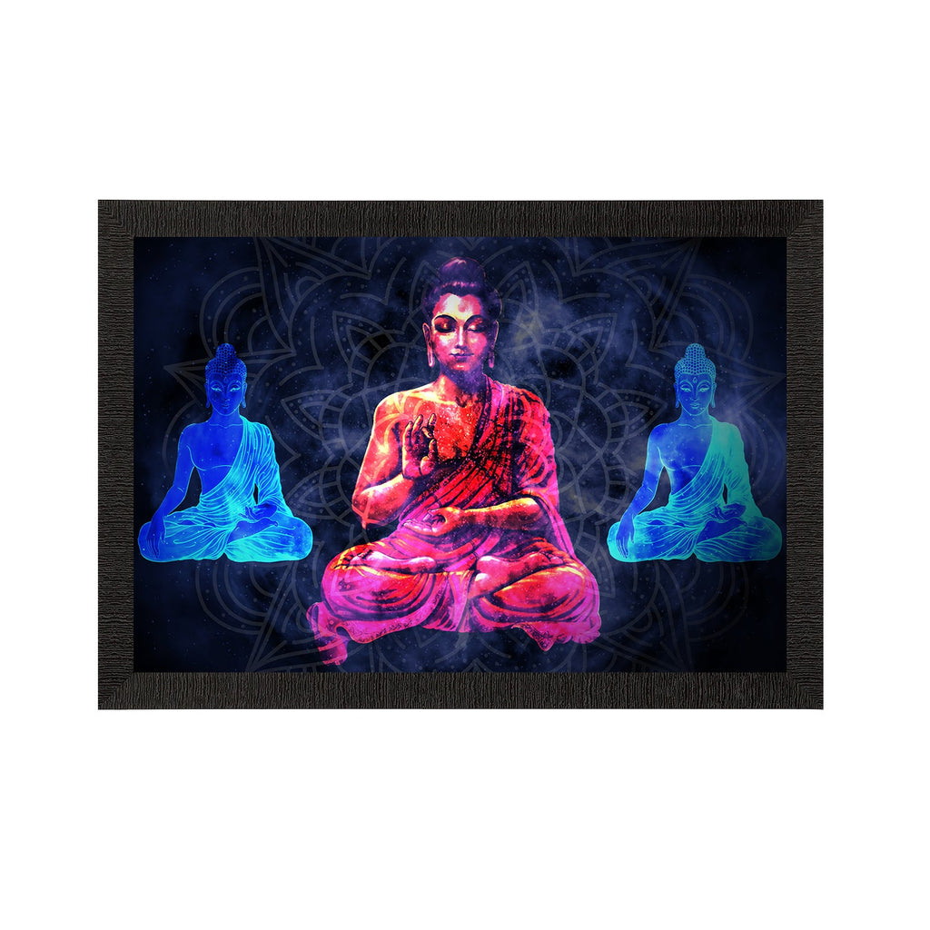 Meditating Lord Buddha Satin Matt Texture UV Art Painting Kafalo