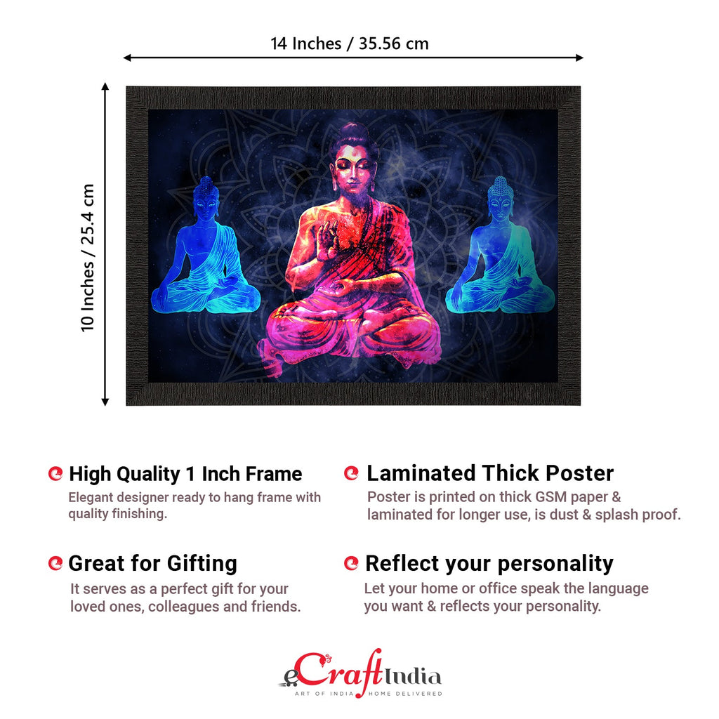Meditating Lord Buddha Satin Matt Texture UV Art Painting Kafalo