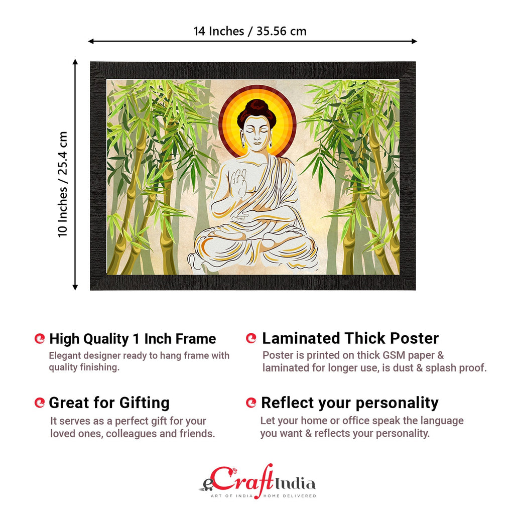 Meditating Lord Buddha Satin Matt Texture UV Art Painting Kafalo