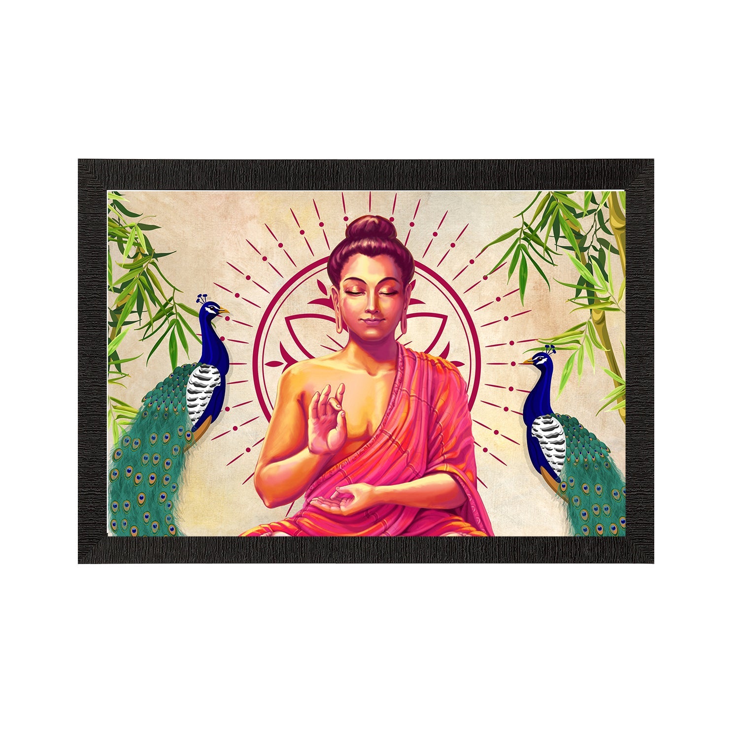Meditating Lord Buddha Satin Matt Texture UV Art Painting Kafalo