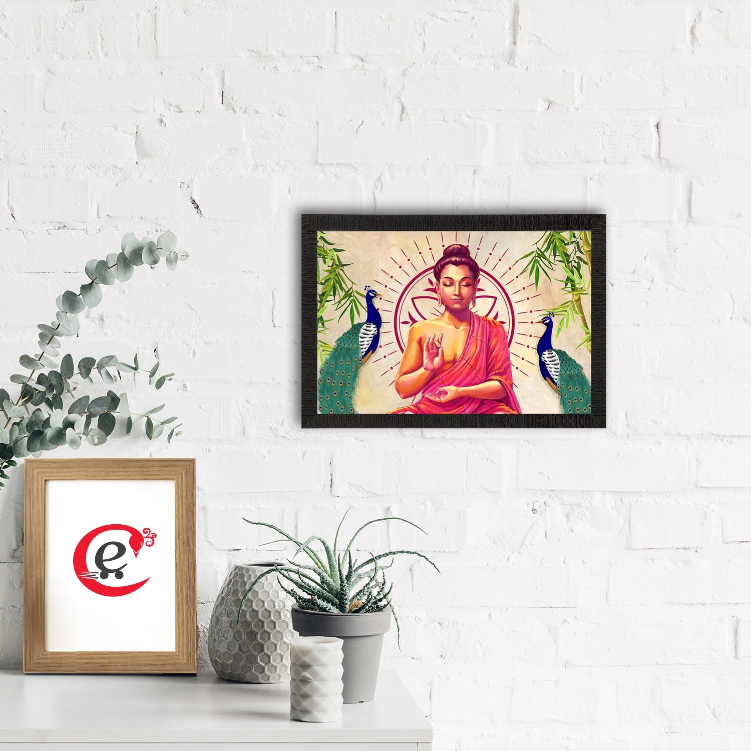 Meditating Lord Buddha Satin Matt Texture UV Art Painting Kafalo
