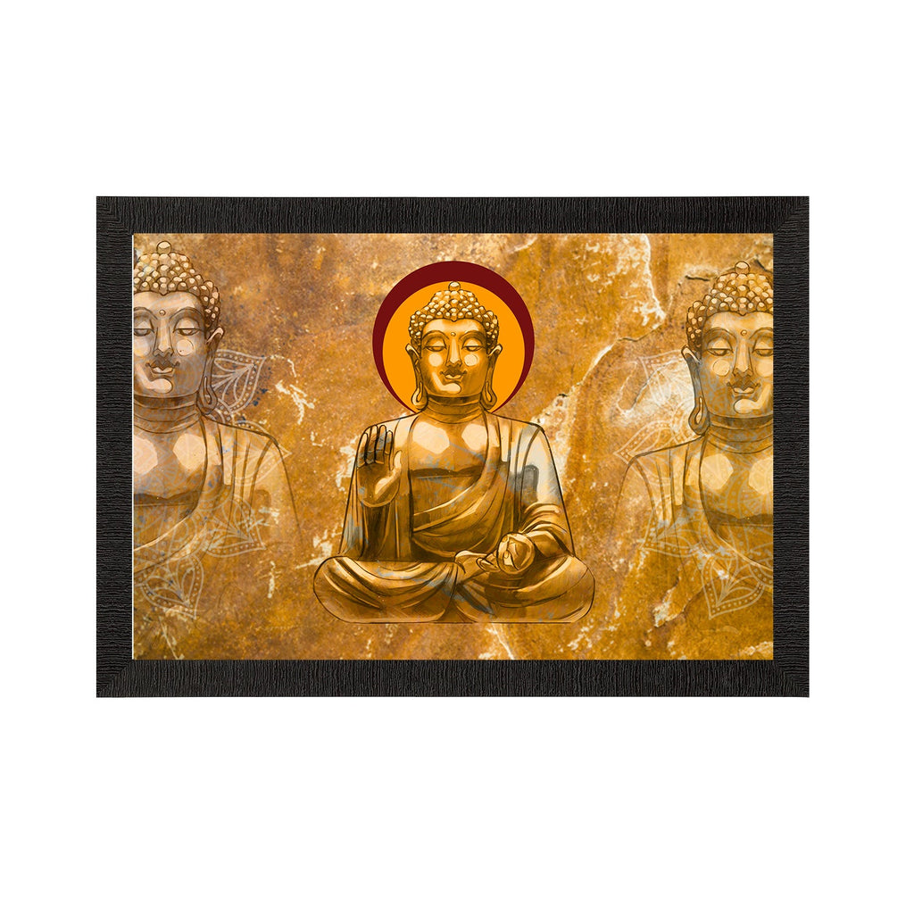 Meditating Lord Buddha Satin Matt Texture UV Art Painting Kafalo