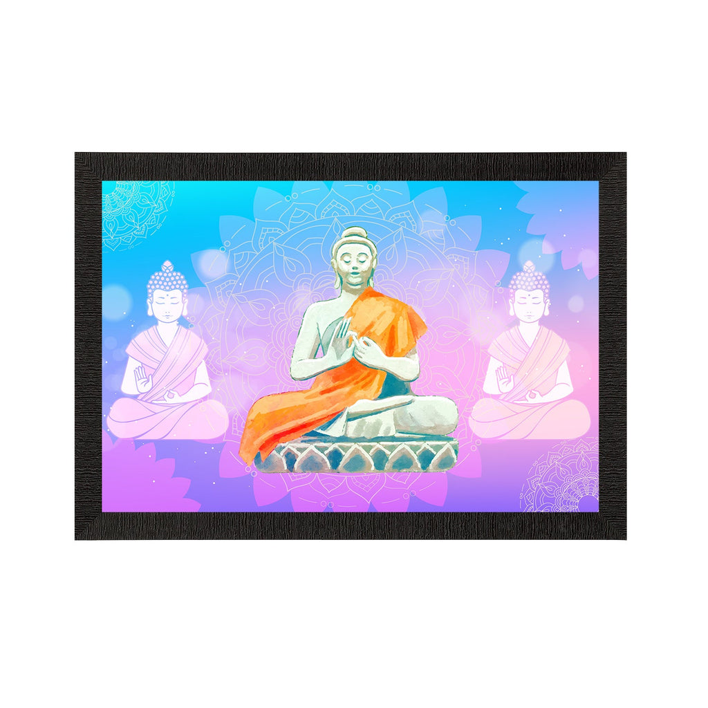 Meditating Lord Buddha Satin Matt Texture UV Art Painting Kafalo