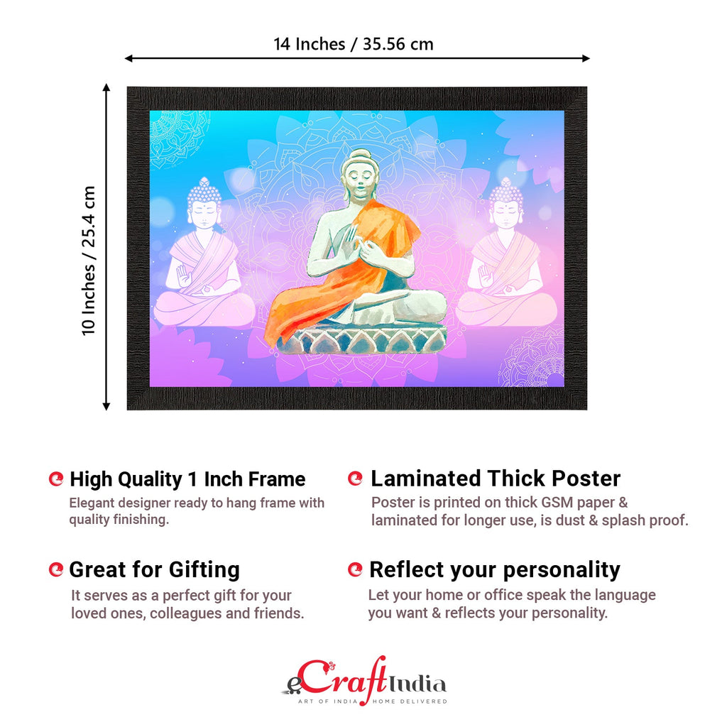Meditating Lord Buddha Satin Matt Texture UV Art Painting Kafalo