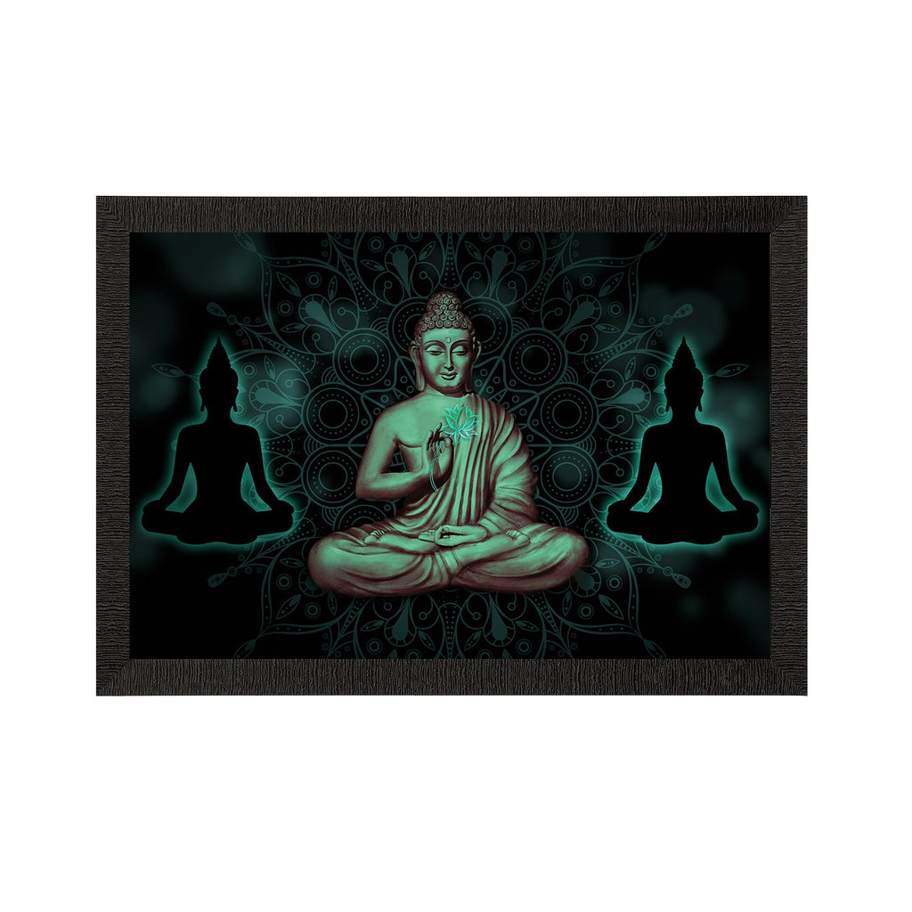 Meditating Lord Buddha Satin Matt Texture UV Art Painting Kafalo