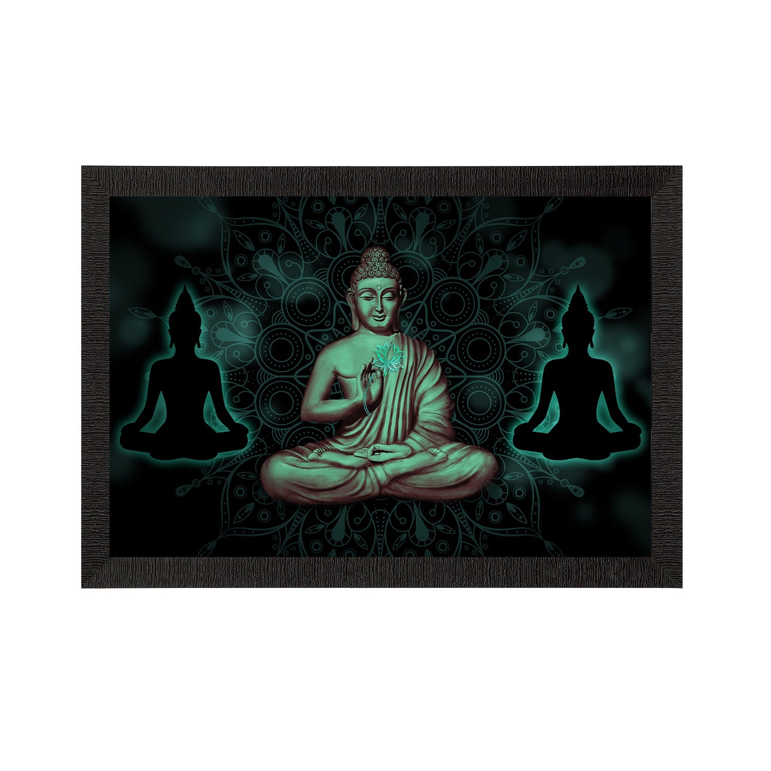 Meditating Lord Buddha Satin Matt Texture UV Art Painting Kafalo