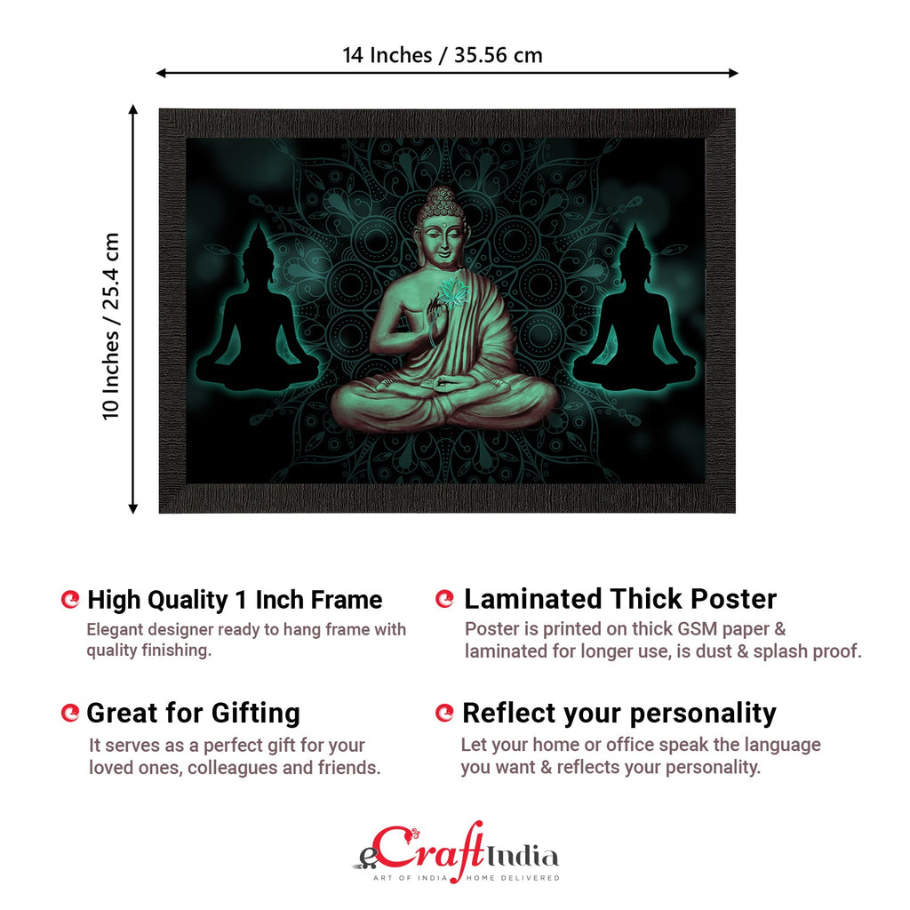 Meditating Lord Buddha Satin Matt Texture UV Art Painting Kafalo