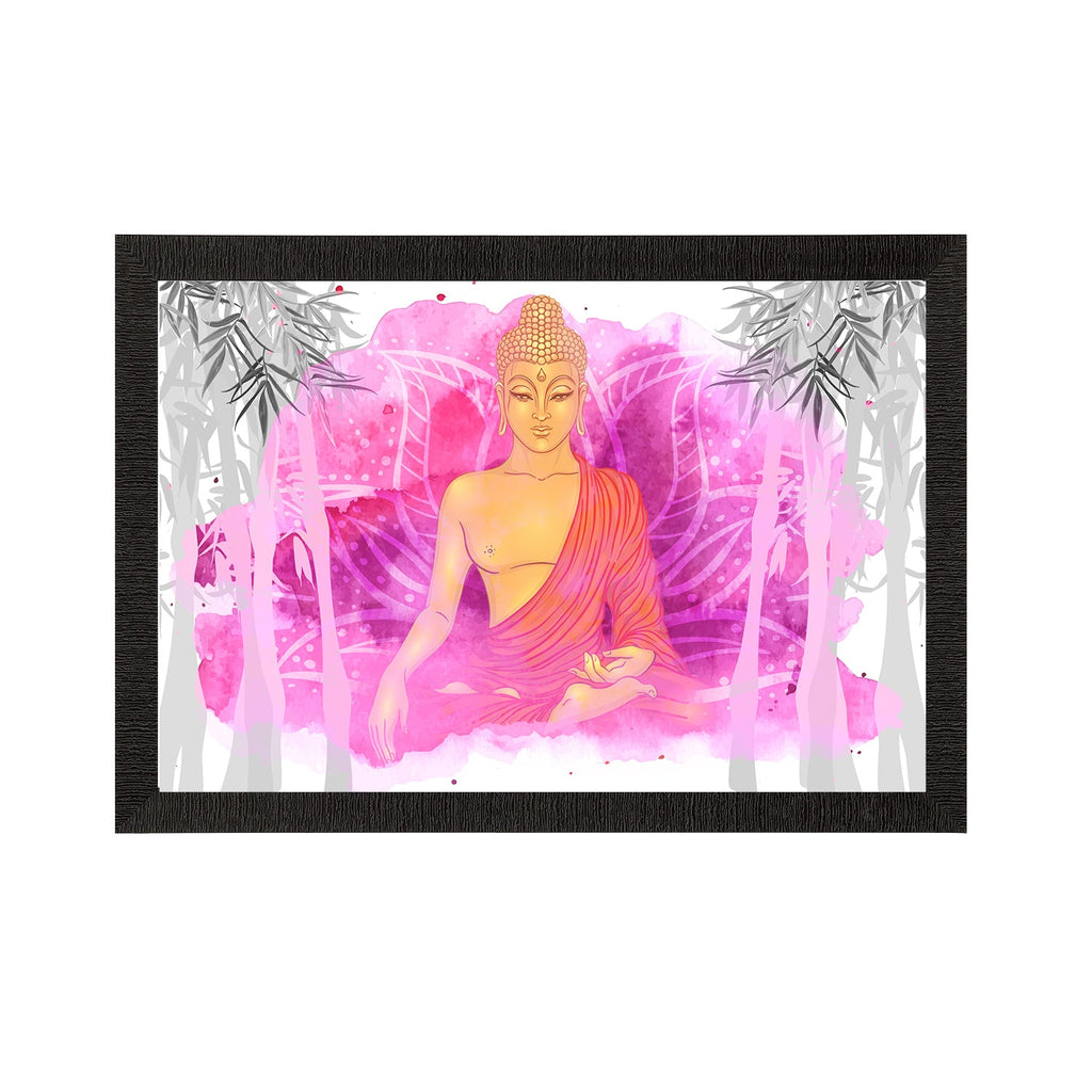 Meditating Lord Buddha Satin Matt Texture UV Art Painting Kafalo