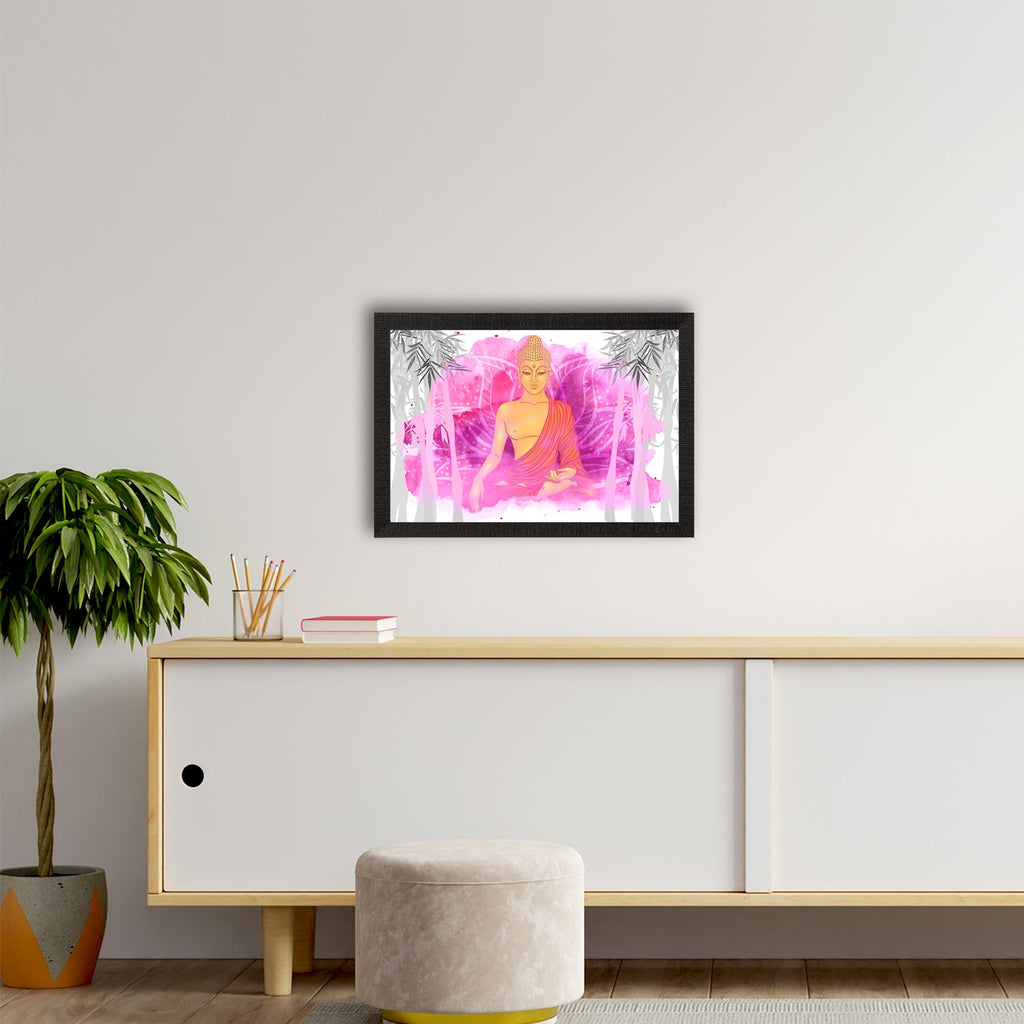 Meditating Lord Buddha Satin Matt Texture UV Art Painting Kafalo