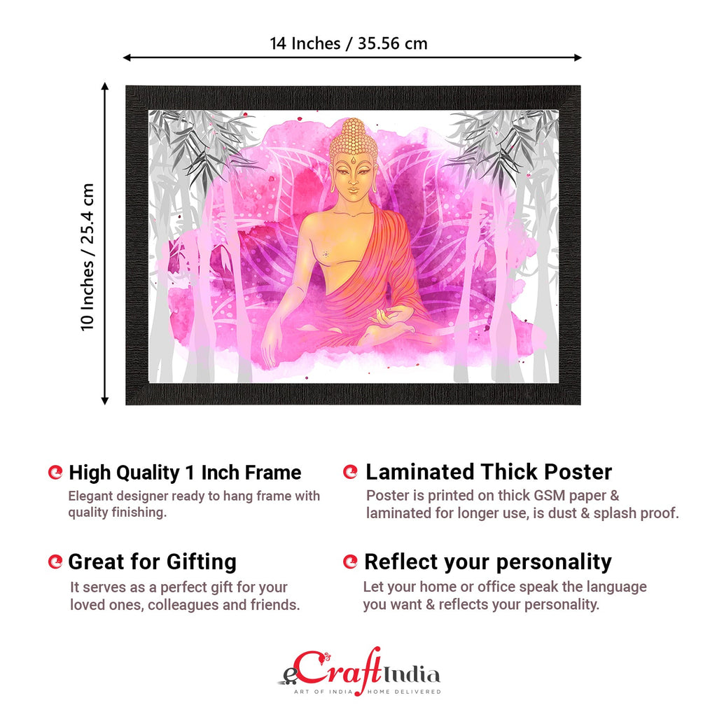 Meditating Lord Buddha Satin Matt Texture UV Art Painting Kafalo