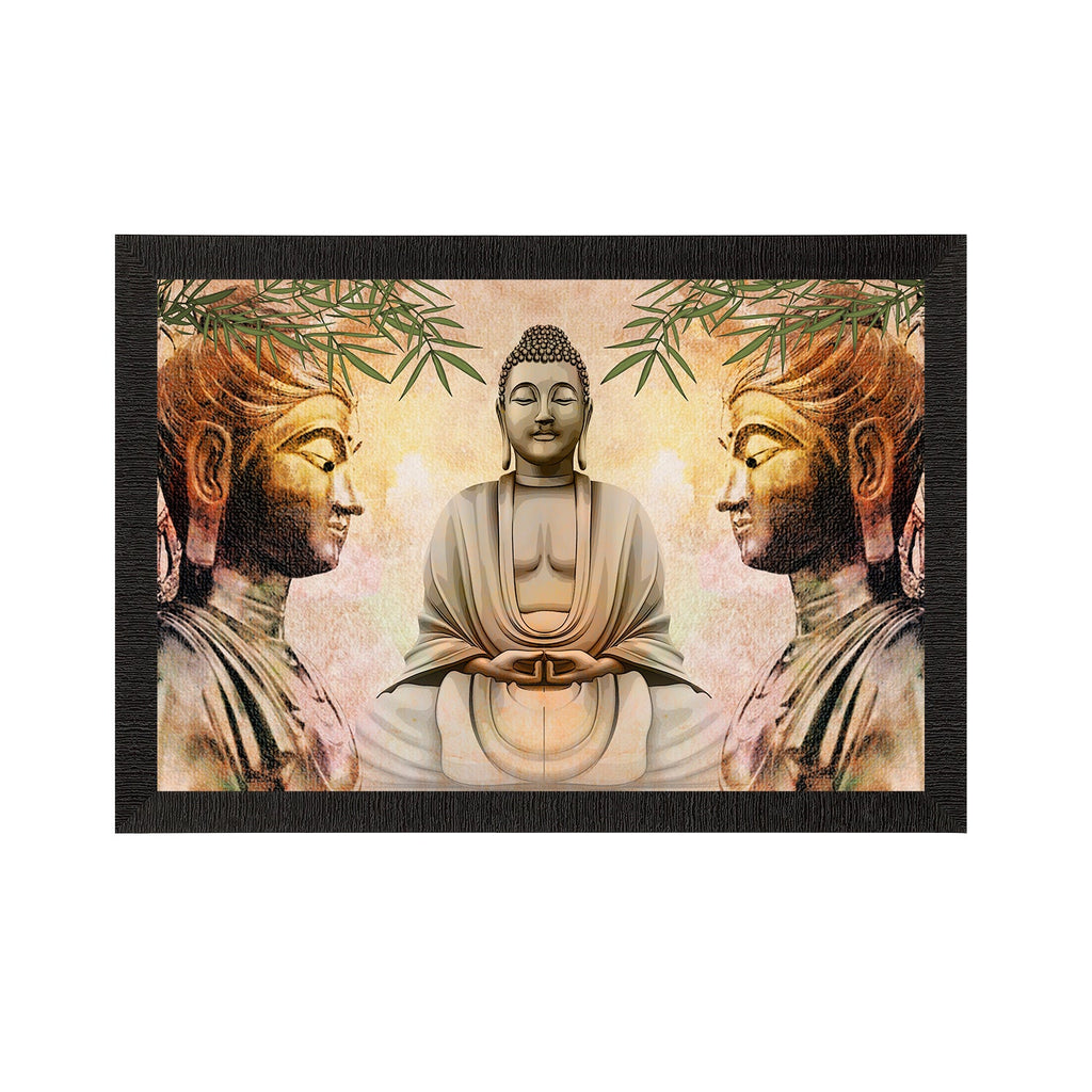 Meditating Lord Buddha Satin Matt Texture UV Art Painting Kafalo