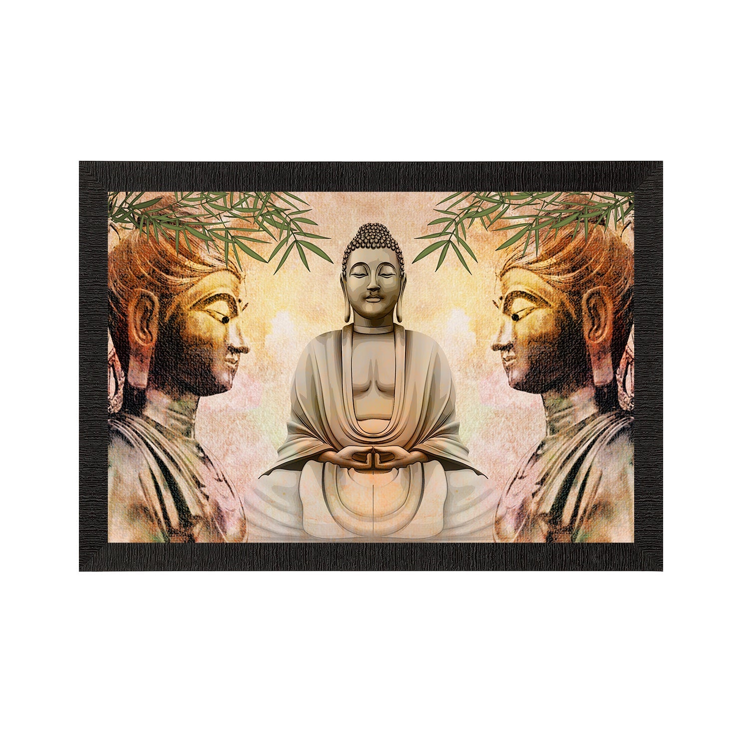 Meditating Lord Buddha Satin Matt Texture UV Art Painting Kafalo