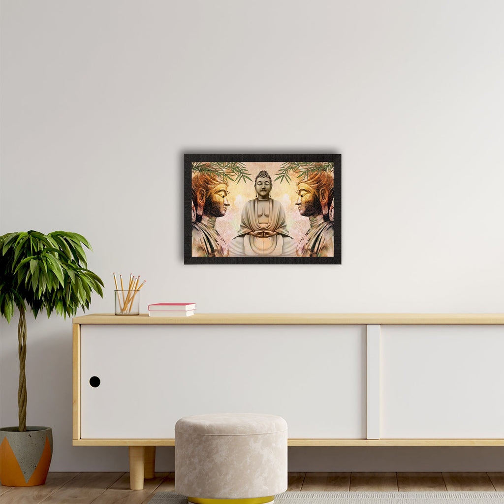 Meditating Lord Buddha Satin Matt Texture UV Art Painting Kafalo