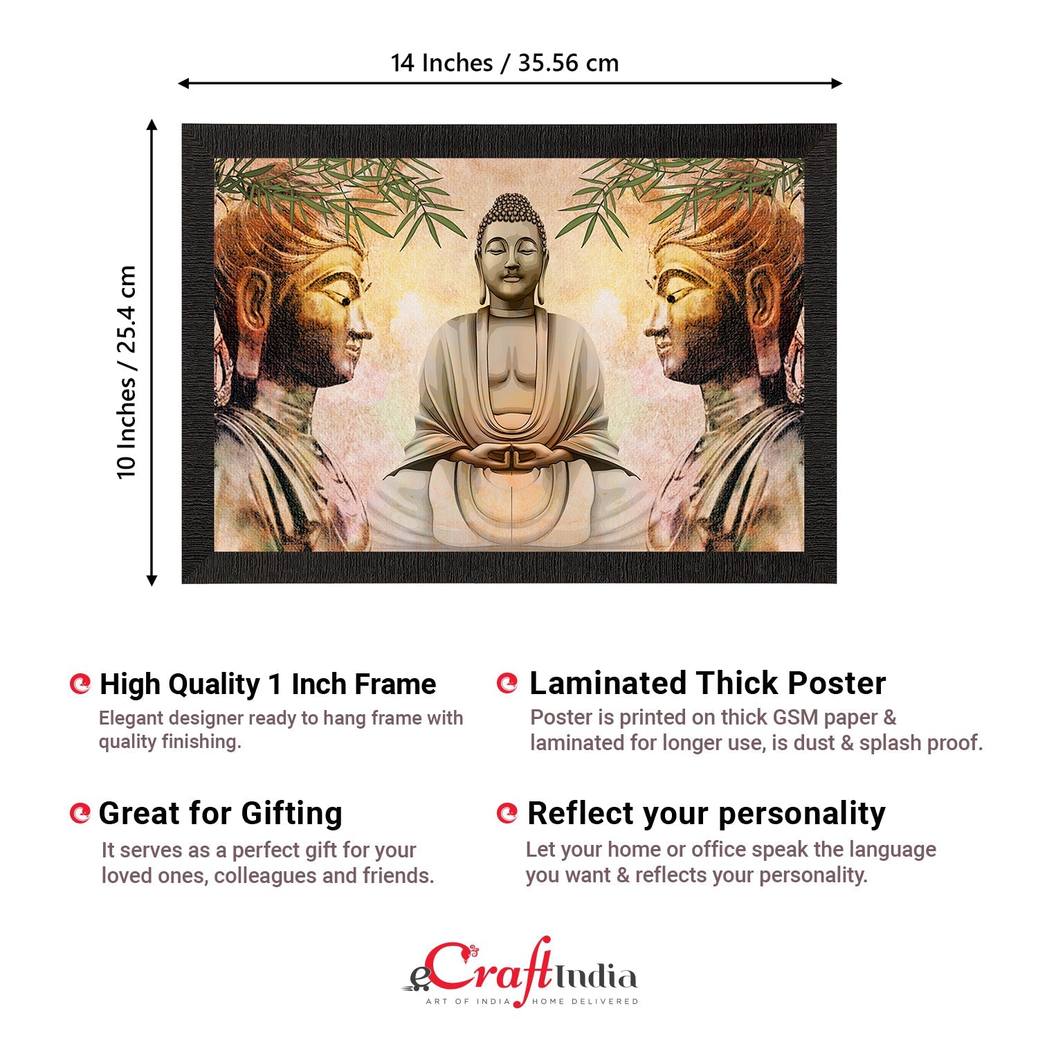 Meditating Lord Buddha Satin Matt Texture UV Art Painting Kafalo