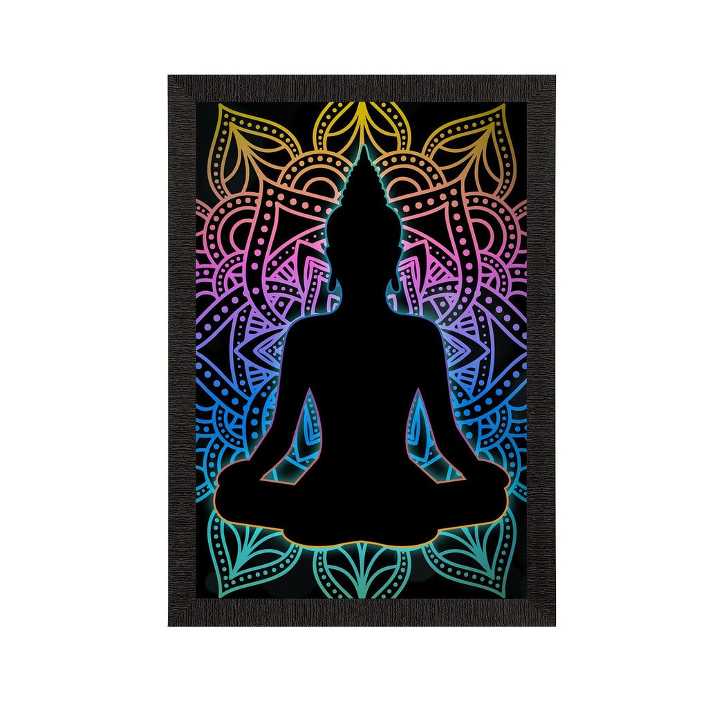 Meditating Lord Buddha Satin Matt Texture UV Art Painting Kafalo