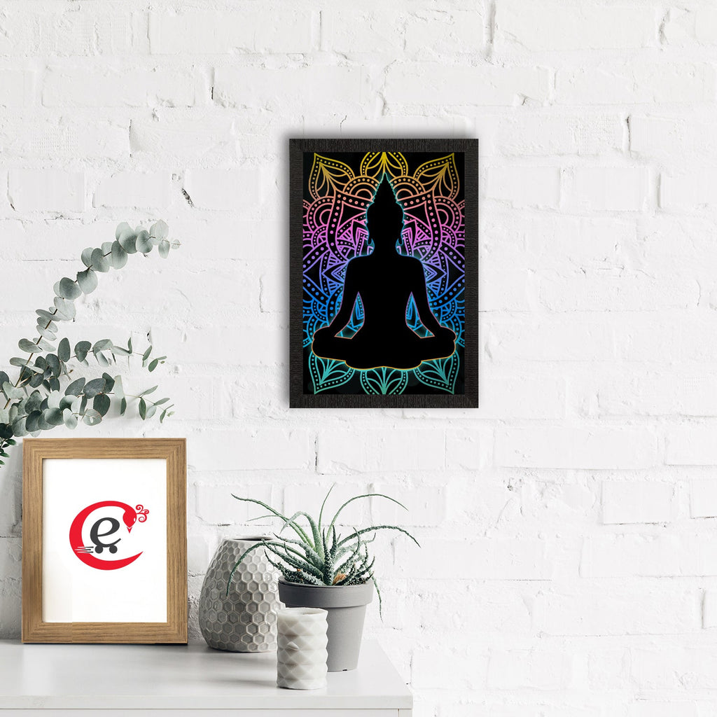 Meditating Lord Buddha Satin Matt Texture UV Art Painting Kafalo