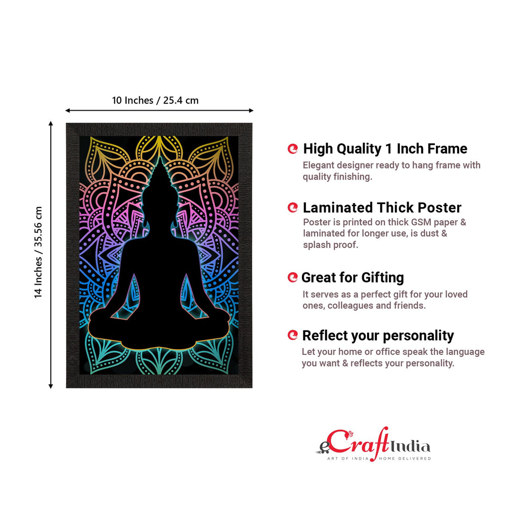 Meditating Lord Buddha Satin Matt Texture UV Art Painting Kafalo