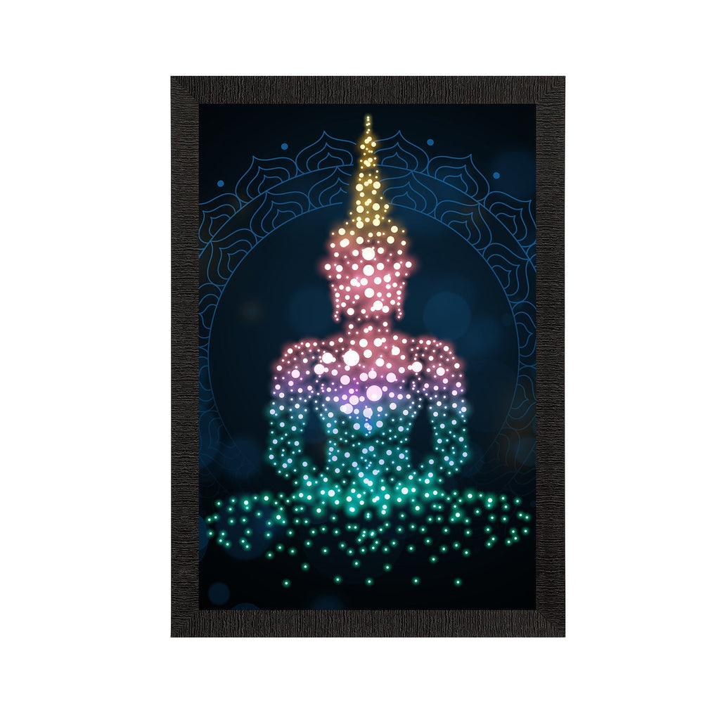Meditating Lord Buddha Satin Matt Texture UV Art Painting Kafalo