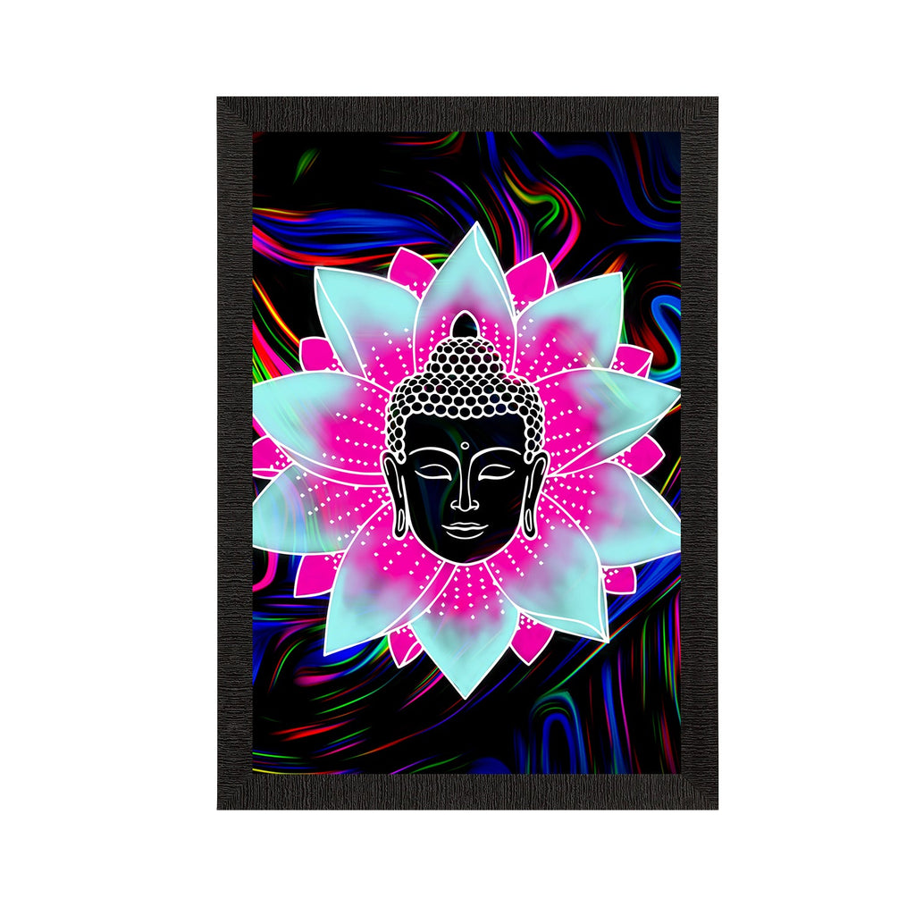 Meditating Lord Buddha Satin Matt Texture UV Art Painting Kafalo