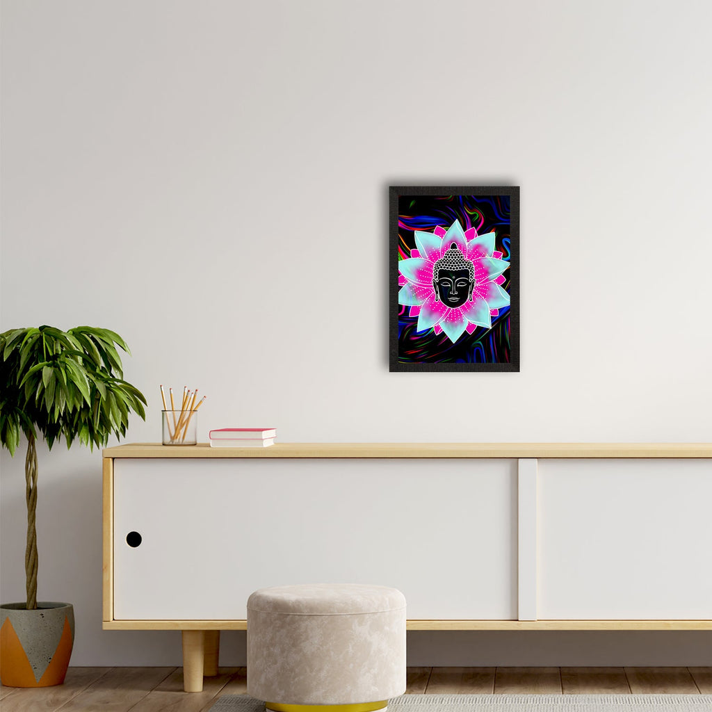 Meditating Lord Buddha Satin Matt Texture UV Art Painting Kafalo