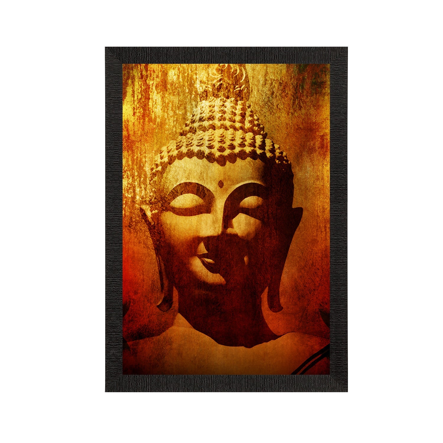 Meditating Lord Buddha Satin Matt Texture UV Art Painting Kafalo