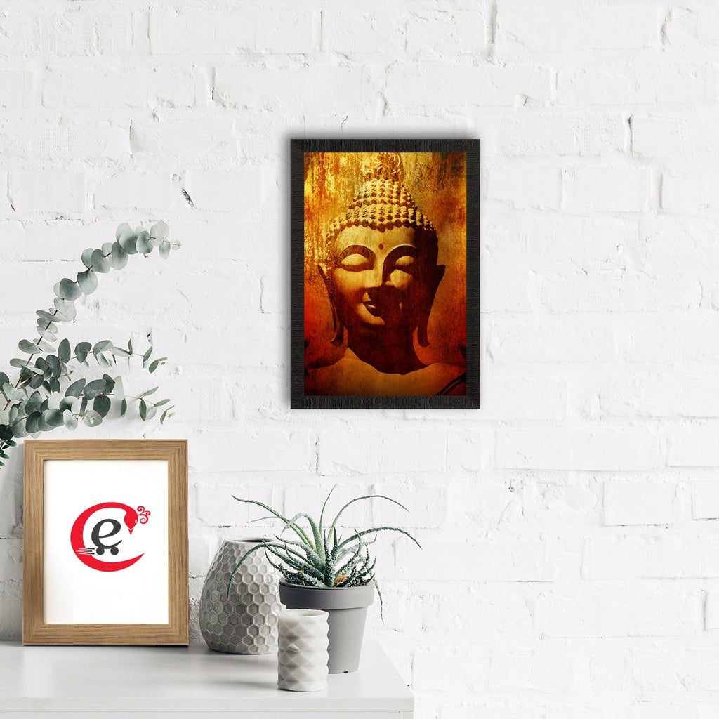 Meditating Lord Buddha Satin Matt Texture UV Art Painting Kafalo