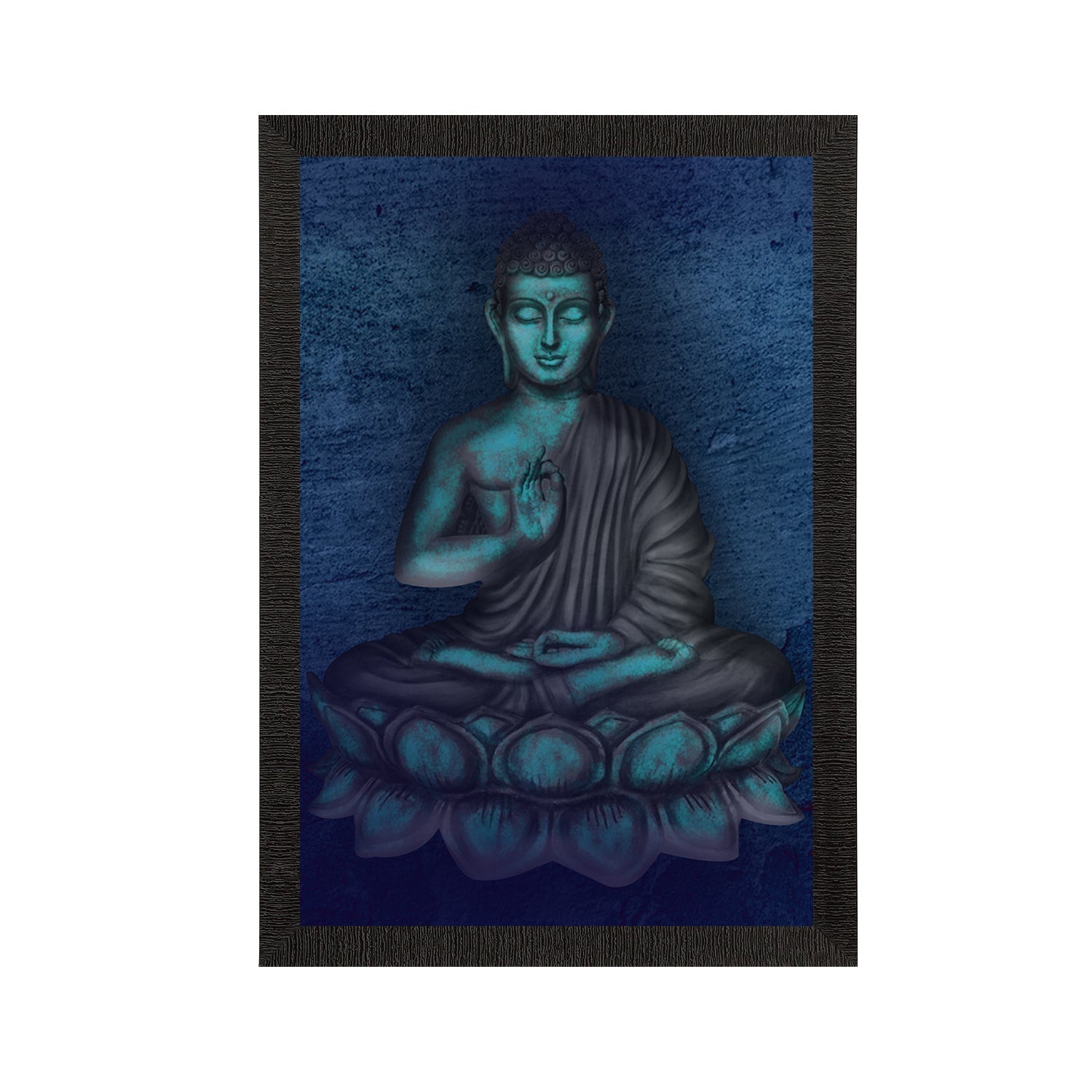 Meditating Lord Buddha Satin Matt Texture UV Art Painting Kafalo