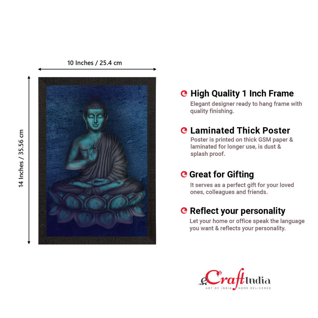 Meditating Lord Buddha Satin Matt Texture UV Art Painting Kafalo