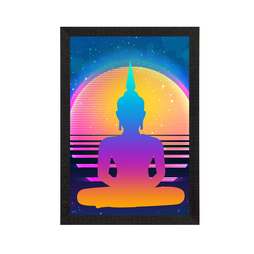 Meditating Lord Buddha Satin Matt Texture UV Art Painting Kafalo