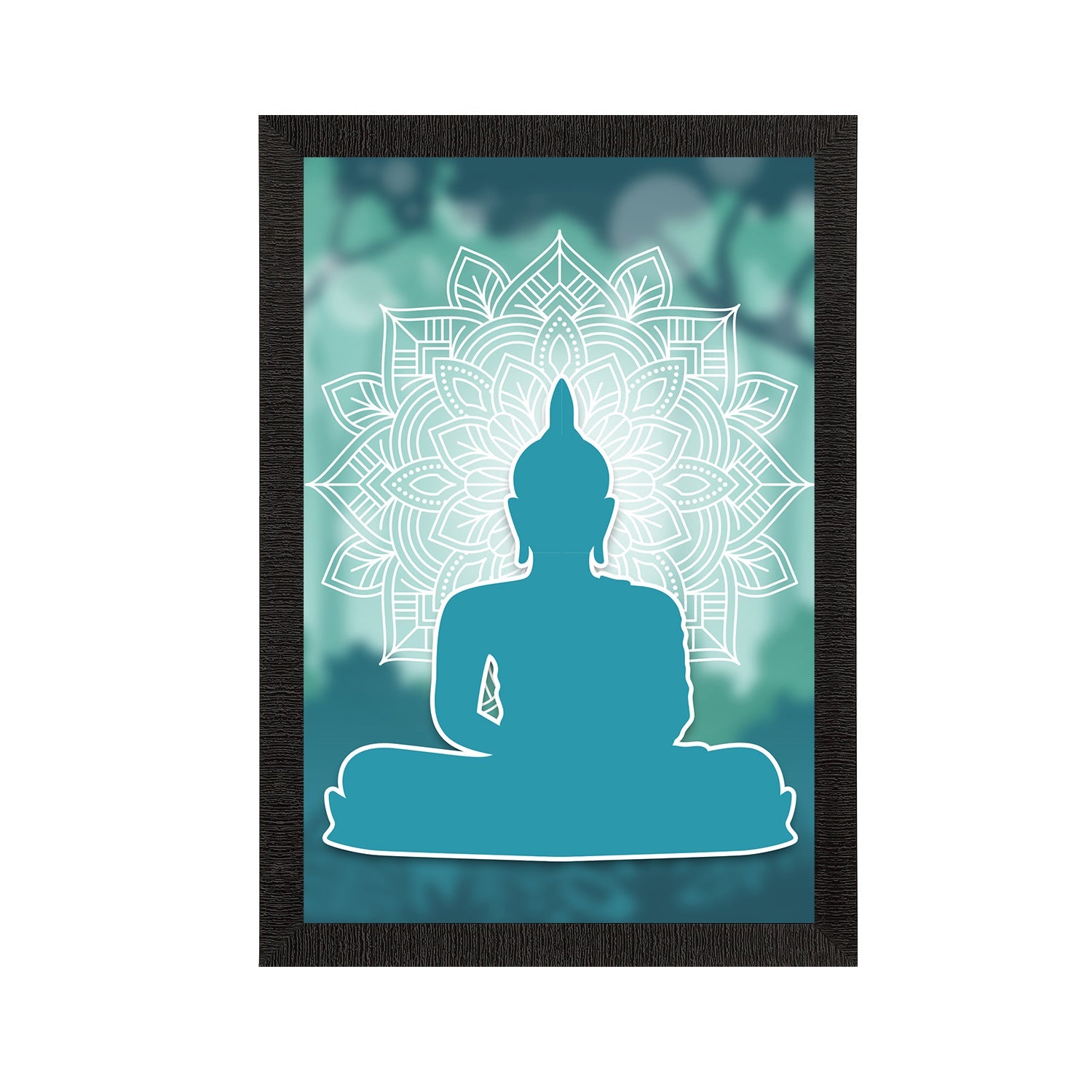 Meditating Lord Buddha Satin Matt Texture UV Art Painting Kafalo