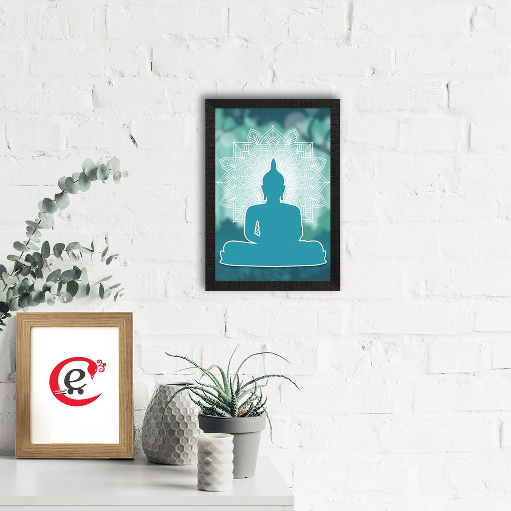 Meditating Lord Buddha Satin Matt Texture UV Art Painting Kafalo