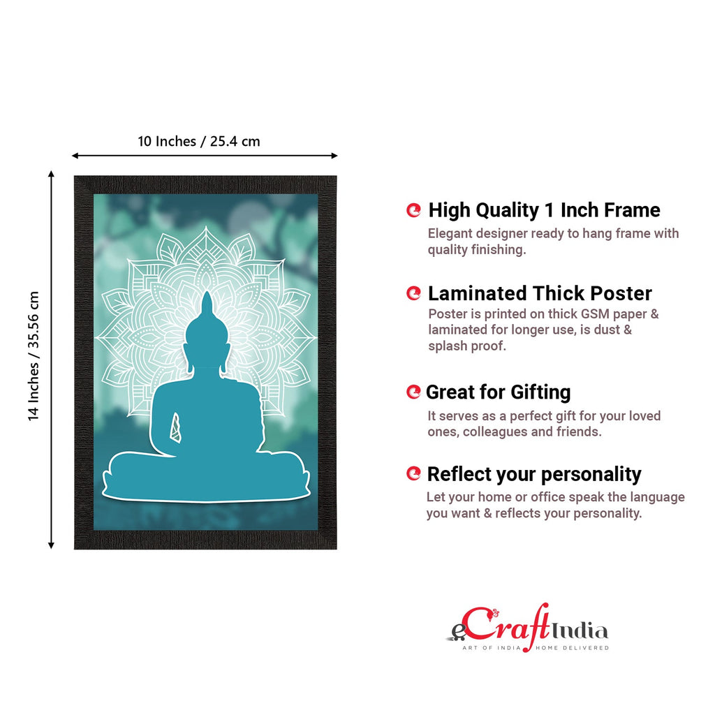 Meditating Lord Buddha Satin Matt Texture UV Art Painting Kafalo