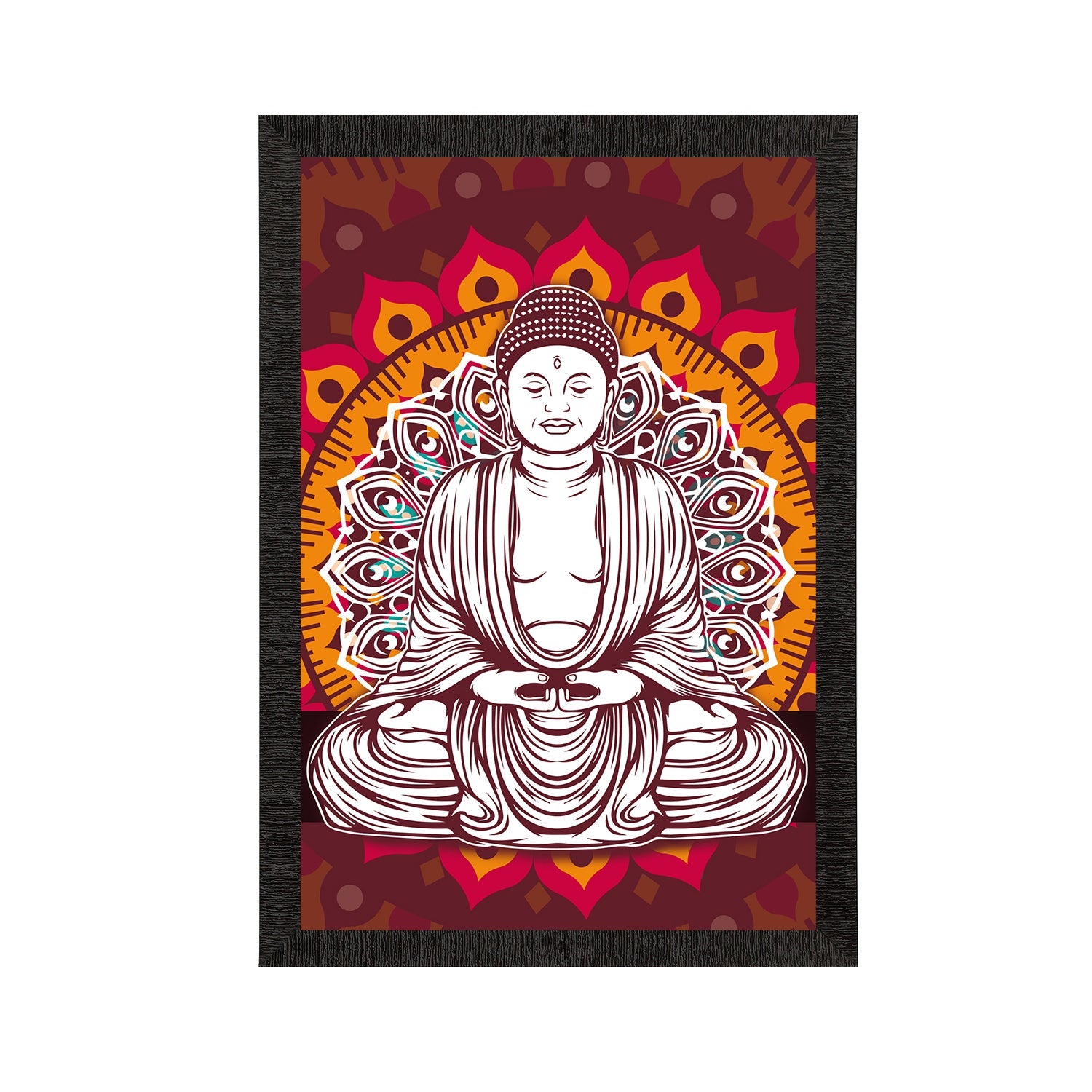 Meditating Lord Buddha Satin Matt Texture UV Art Painting Kafalo