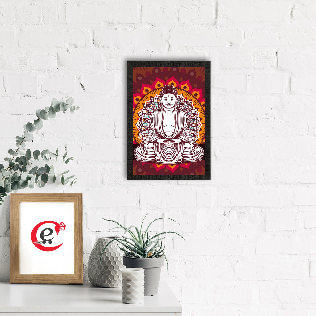 Meditating Lord Buddha Satin Matt Texture UV Art Painting Kafalo