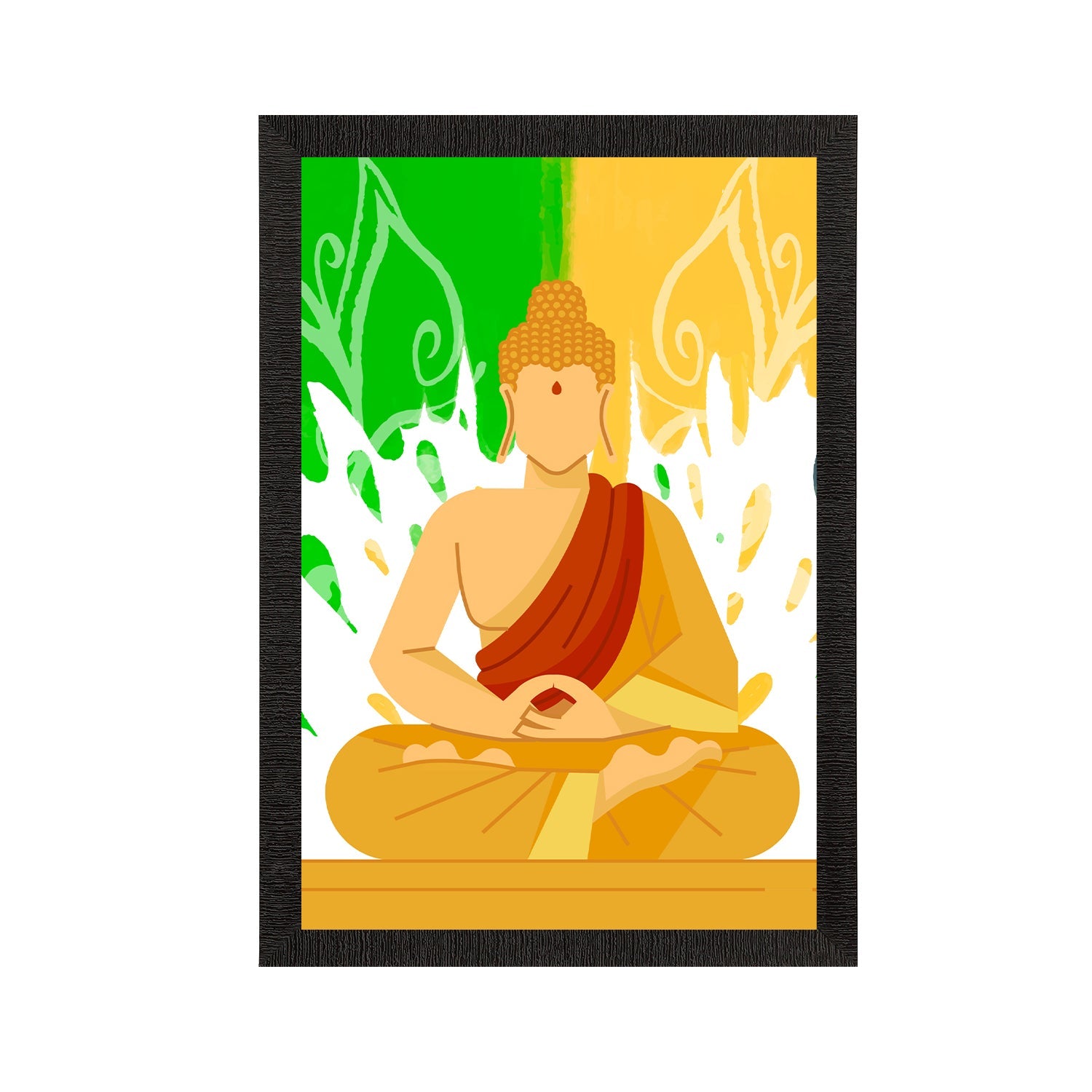 Meditating Lord Buddha Satin Matt Texture UV Art Painting Kafalo