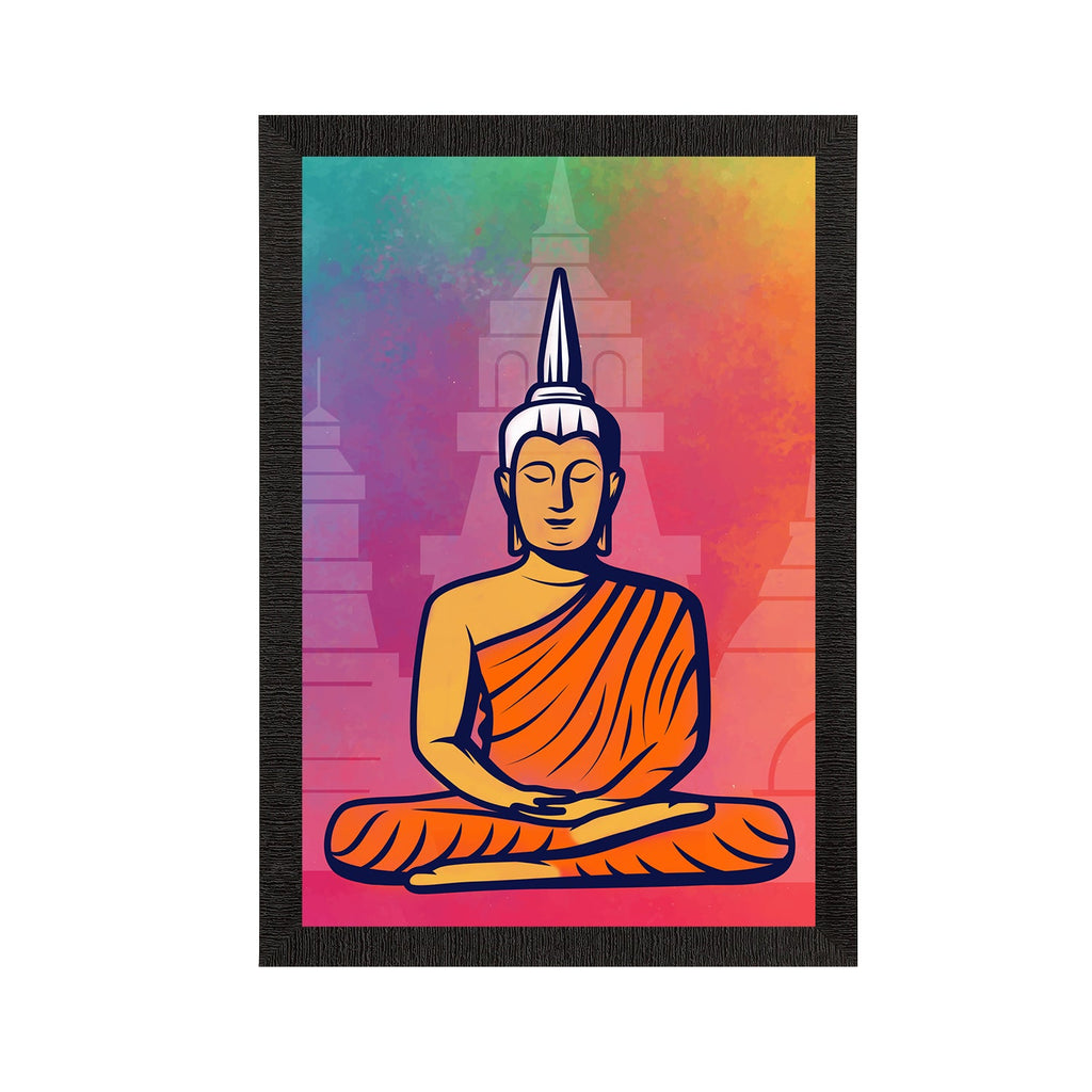 Meditating Lord Buddha Satin Matt Texture UV Art Painting Kafalo
