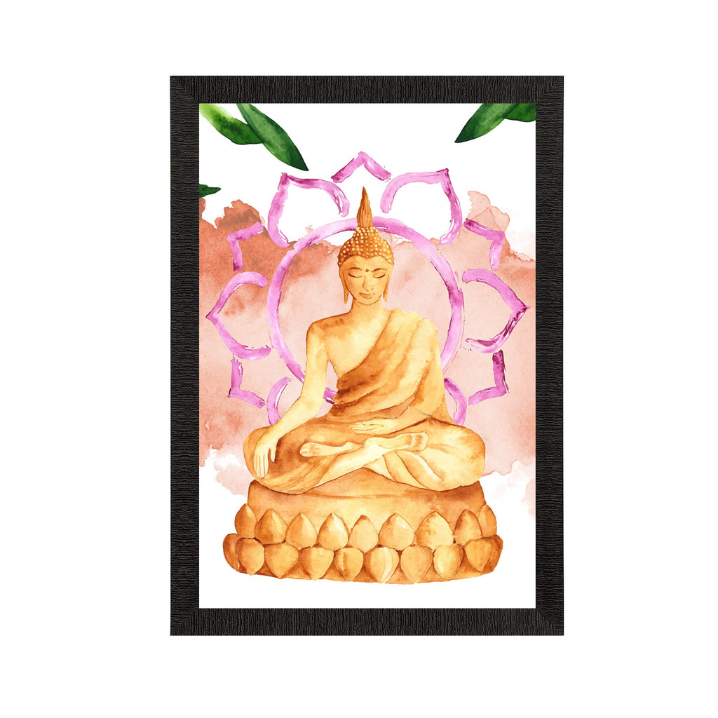 Meditating Lord Buddha Satin Matt Texture UV Art Painting Kafalo