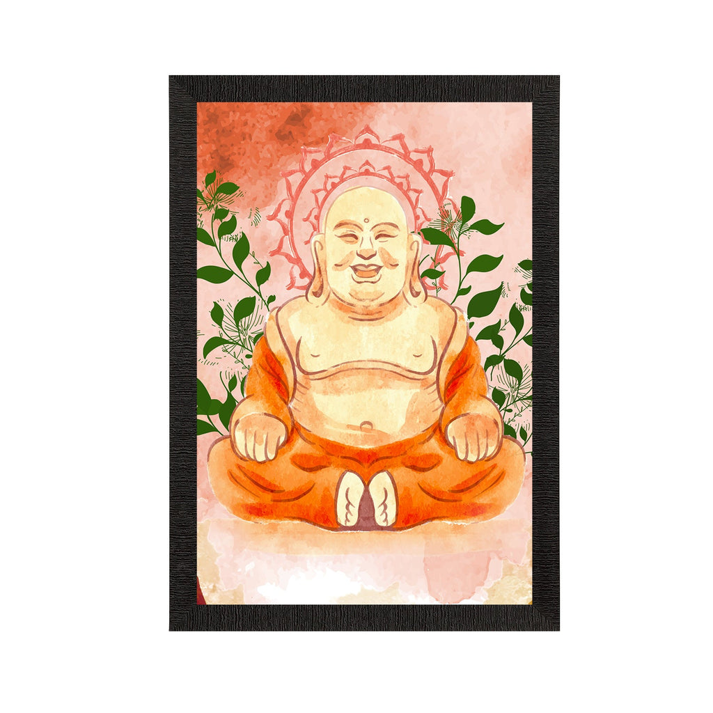 Meditating Lord Buddha Satin Matt Texture UV Art Painting Kafalo
