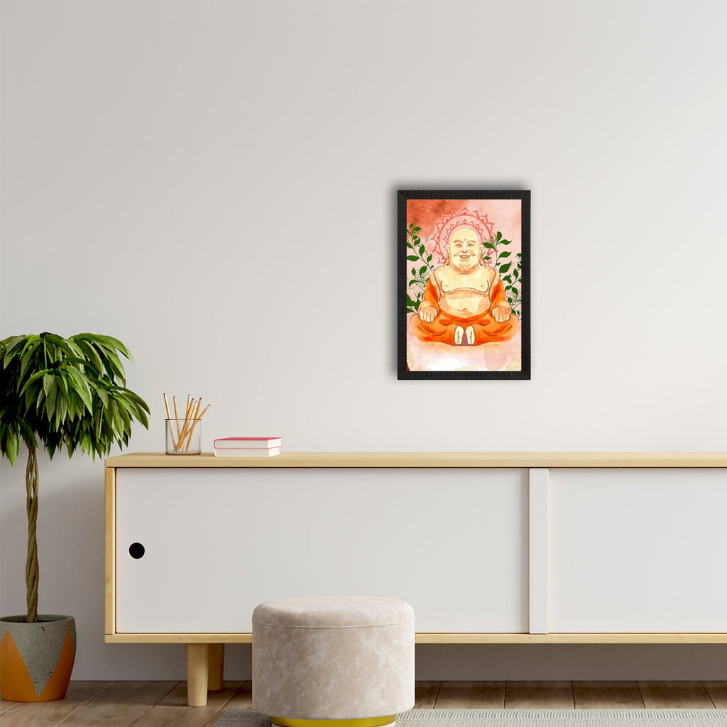 Meditating Lord Buddha Satin Matt Texture UV Art Painting Kafalo