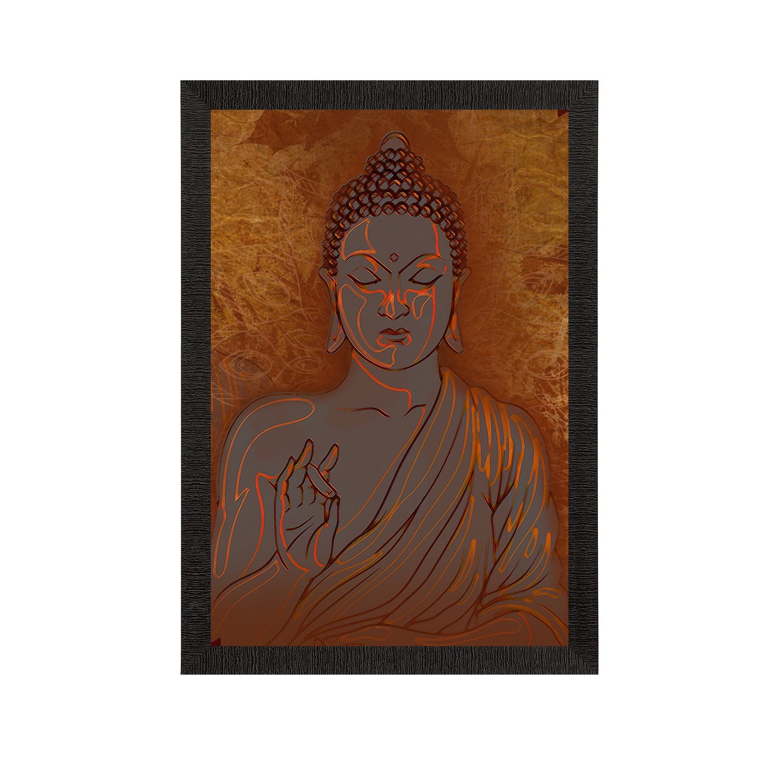 Meditating Lord Buddha Satin Matt Texture UV Art Painting Kafalo