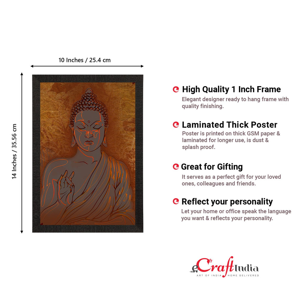 Meditating Lord Buddha Satin Matt Texture UV Art Painting Kafalo